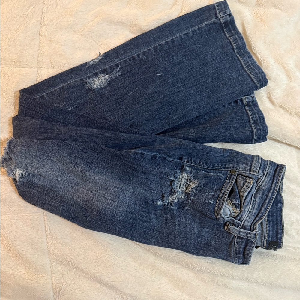 Judy Blue Dark Blue Distressed Flare Jeans